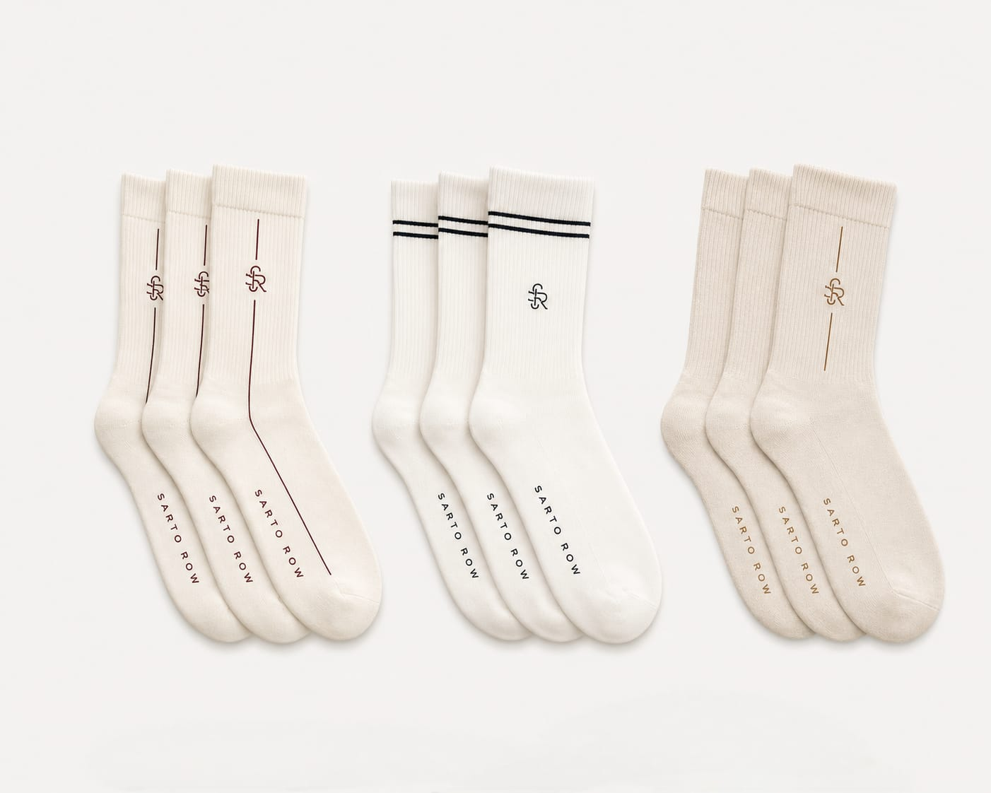 Sarto Row off-white and cream socks
