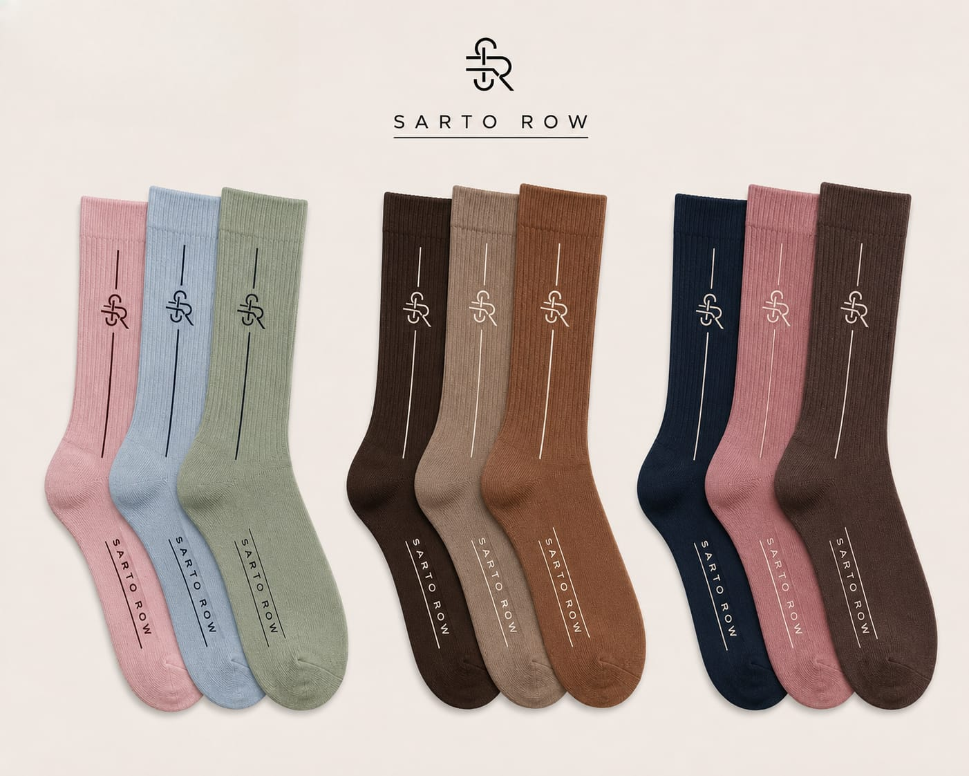 Sarto Row earth tone and pastel socks collection