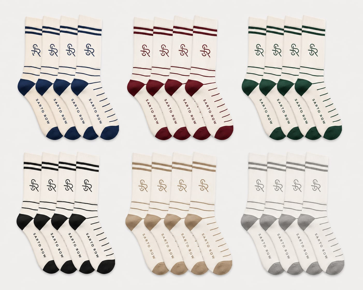 Sarto Row contrast toe and heel striped socks